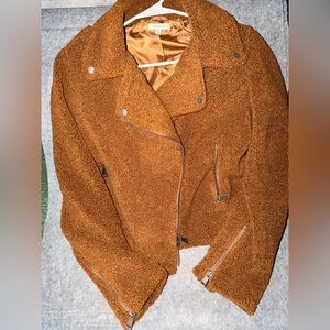 NWOT Max Studio Brown Teddy Jacket